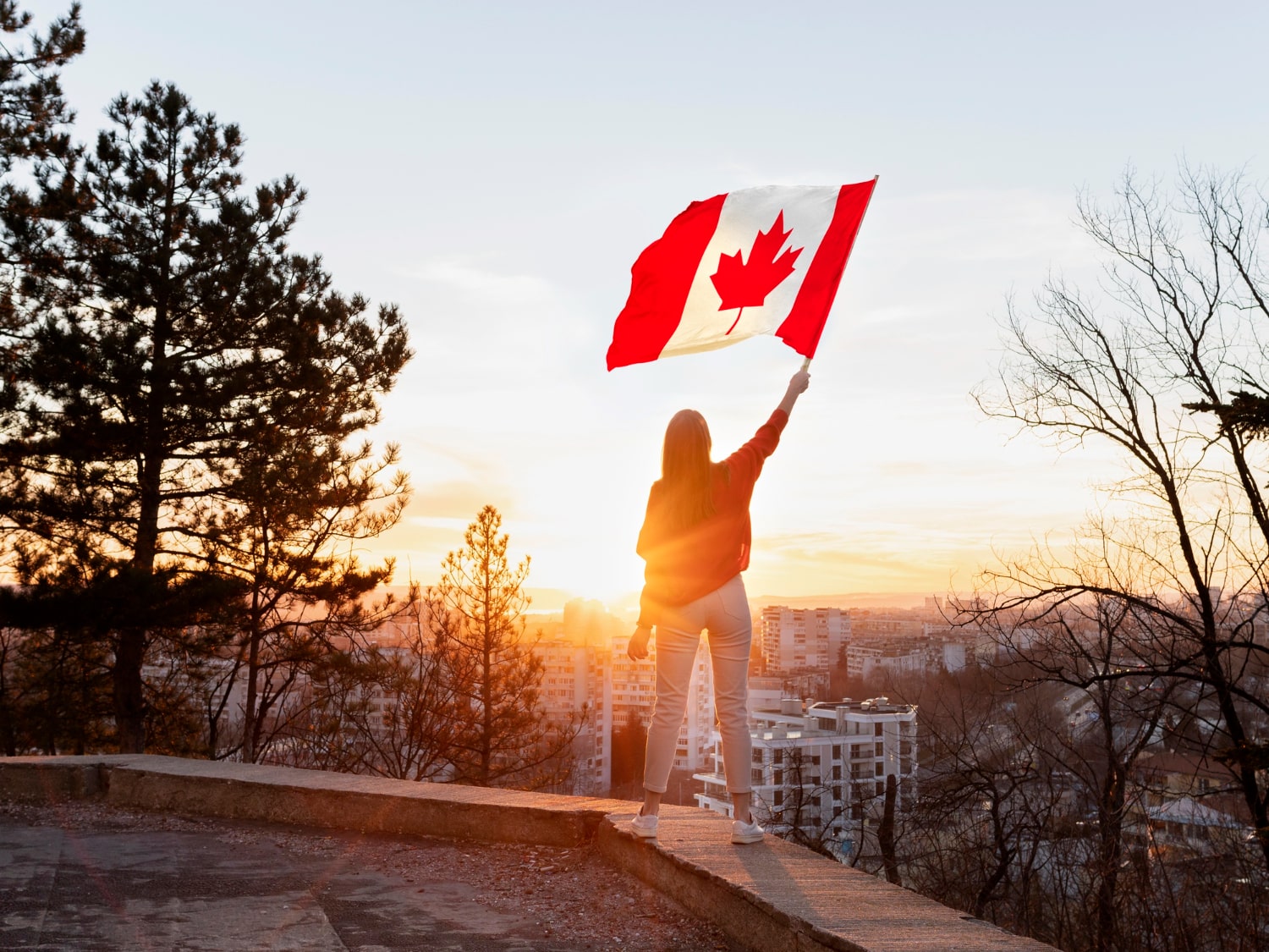 women-with-canada-flag